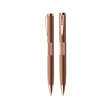 Hot selling office supplies stationery engarving logo custom metal rose gold pure copper pen